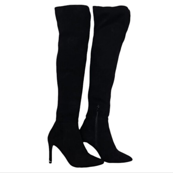 Call It Spring Rosenman Thigh High Black Nubuck Boots Size 6/36 - Picture 1 of 12